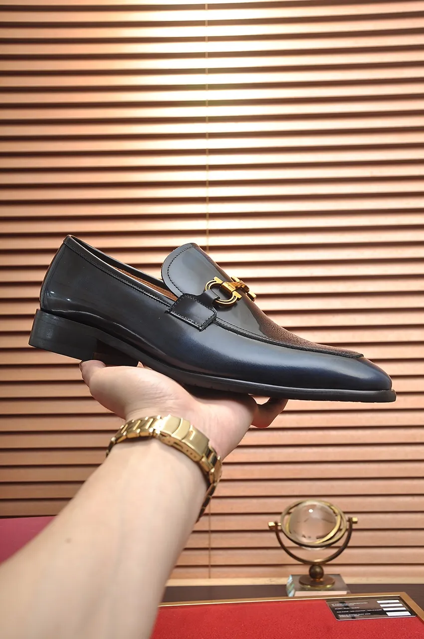 Men's shoes 💰500💶[Ferragamo/Ferragamo] The latest model in the counter. Original imported high-quality cowhide with open edges + imported 🐂 water-dyed cowhide lining + original luxury metal buckle + original combined outsole. Comparison without pressure 38--45 (45 is custom-made and cannot be returned or exchanged)